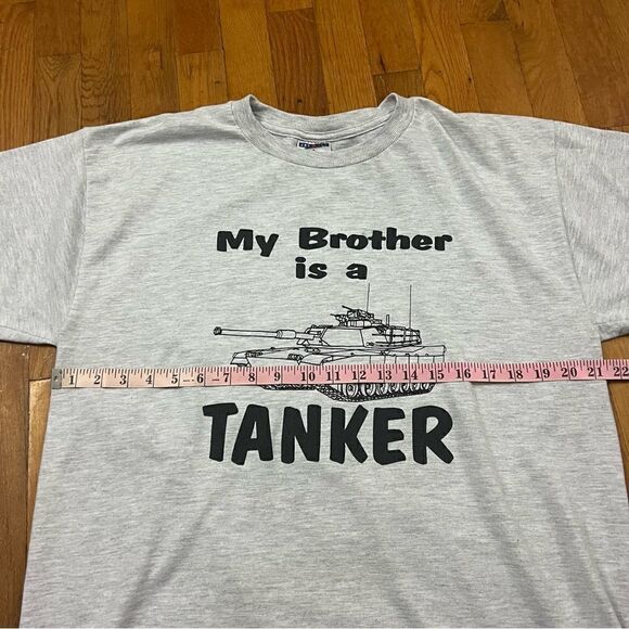 Vintage My Brother is a Tanker T Shirt Men's L - Picture 5 of 5
